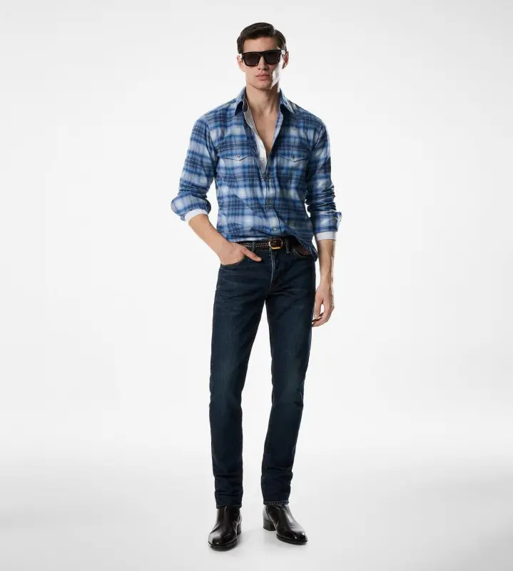 CHECK WESTERN SHIRT COMBO BLUE online